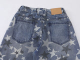 DAXUEN Wide-leg denim jeans with star print and distressed details