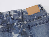 DAXUEN Wide-leg denim jeans with star print and distressed details