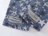 DAXUEN Wide-leg denim jeans with star print and distressed details