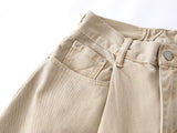 DAXUEN Beige high-waisted wide leg trousers