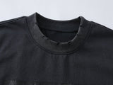 DAXUEN Distressed graphic t-shirt with raw edges