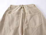 DAXUEN Beige high-waisted wide leg trousers