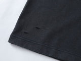 DAXUEN Distressed graphic t-shirt with raw edges