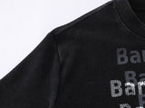 DAXUEN Black and blue Bang Ouluo graphic short-sleeved T-shirt
