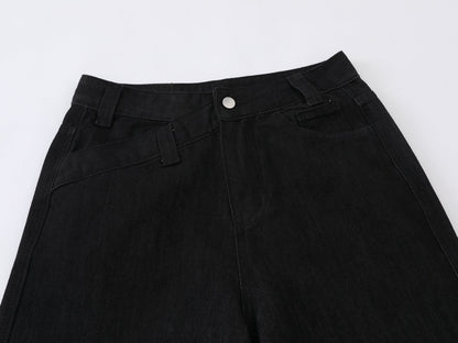 DAXUEN High-waisted black wide-leg jeans