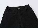 DAXUEN High-waisted black wide-leg jeans