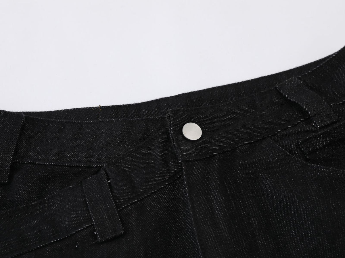 DAXUEN High-waisted black wide-leg jeans