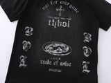 DAXUEN Distressed oversized crew-neck t-shirt with graphic prints