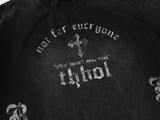 DAXUEN Distressed oversized crew-neck t-shirt with graphic prints