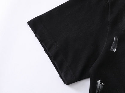 DAXUEN Gothic distressed oversized short-sleeved t-shirt