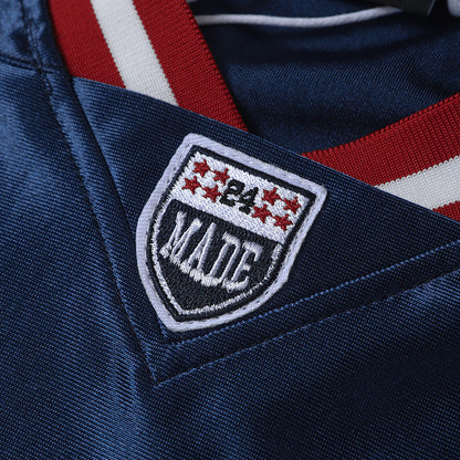 DAXUEN Oversized sports jersey t-shirt in navy blue and light blue