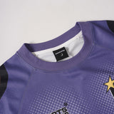 DAXUEN Purple short-sleeved graphic T-shirt with unique design