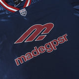 DAXUEN Oversized sports jersey t-shirt in navy blue and light blue