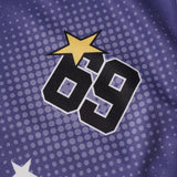 DAXUEN Purple short-sleeved graphic T-shirt with unique design