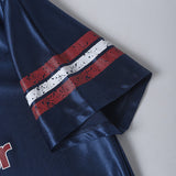 DAXUEN Oversized sports jersey t-shirt in navy blue and light blue