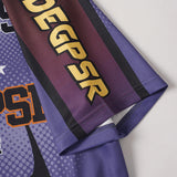 DAXUEN Purple short-sleeved graphic T-shirt with unique design