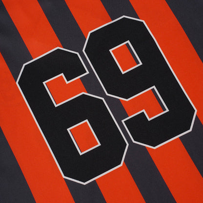DAXUEN Multi-panel short-sleeved t-shirt in grey, black, and orange