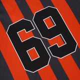 DAXUEN Multi-panel short-sleeved t-shirt in grey, black, and orange