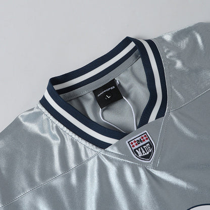 DAXUEN Oversized sports jersey t-shirt in navy blue and light blue