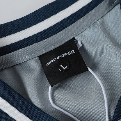 DAXUEN Oversized sports jersey t-shirt in navy blue and light blue