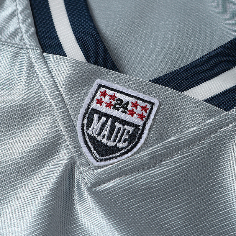 DAXUEN Oversized sports jersey t-shirt in navy blue and light blue