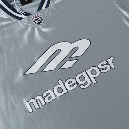 DAXUEN Oversized sports jersey t-shirt in navy blue and light blue