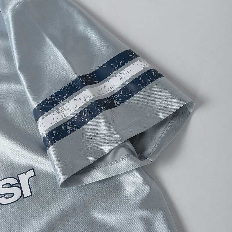 DAXUEN Oversized sports jersey t-shirt in navy blue and light blue