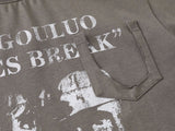 DAXUEN Distressed graphic T-shirt with raw-cut edges