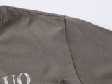 DAXUEN Distressed graphic T-shirt with raw-cut edges