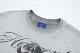 DAXUEN Oversized t-shirt with graphic print and acid-wash finish