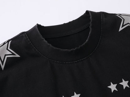 DAXUEN Oversized short-sleeved T-shirt with star graphics