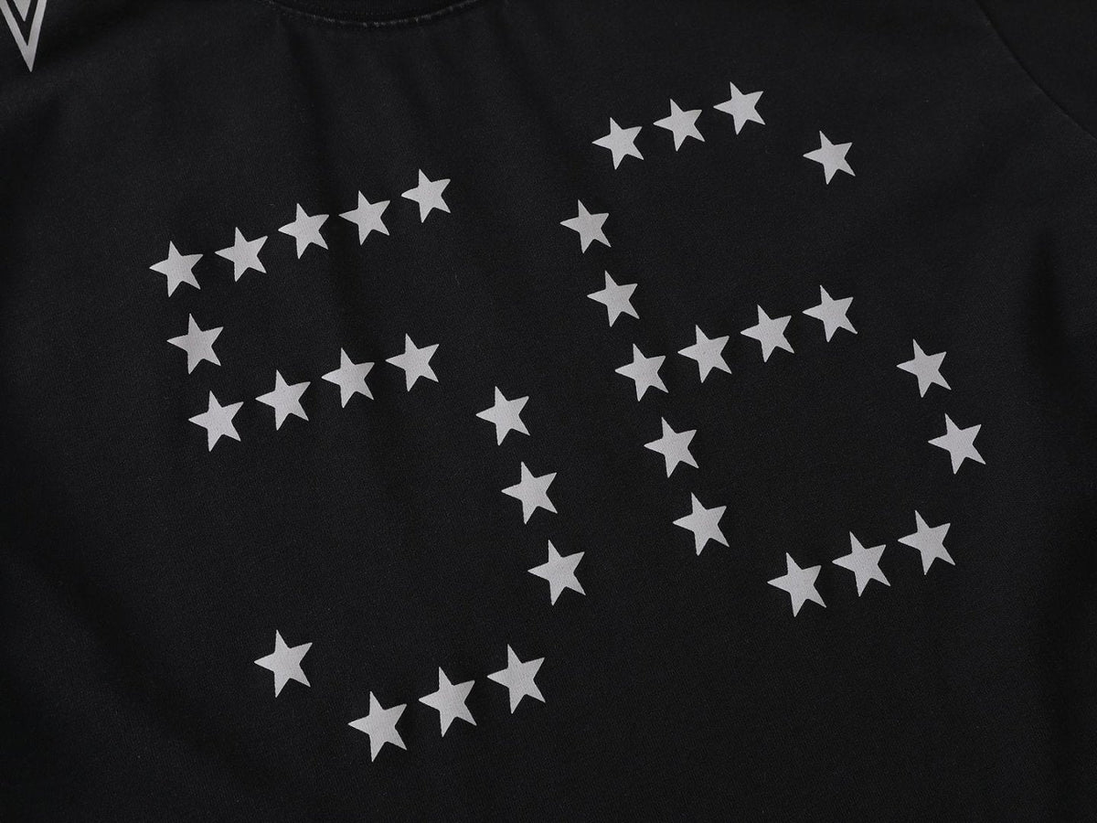 DAXUEN Oversized short-sleeved T-shirt with star graphics