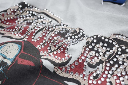 DAXUEN Oversized t-shirt with skull graphic and distressed text