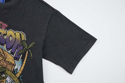 DAXUEN Graphic t-shirt featuring aliens at a pool party