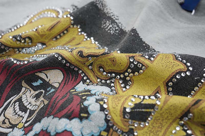 DAXUEN Oversized short-sleeve t-shirt with skull graphic