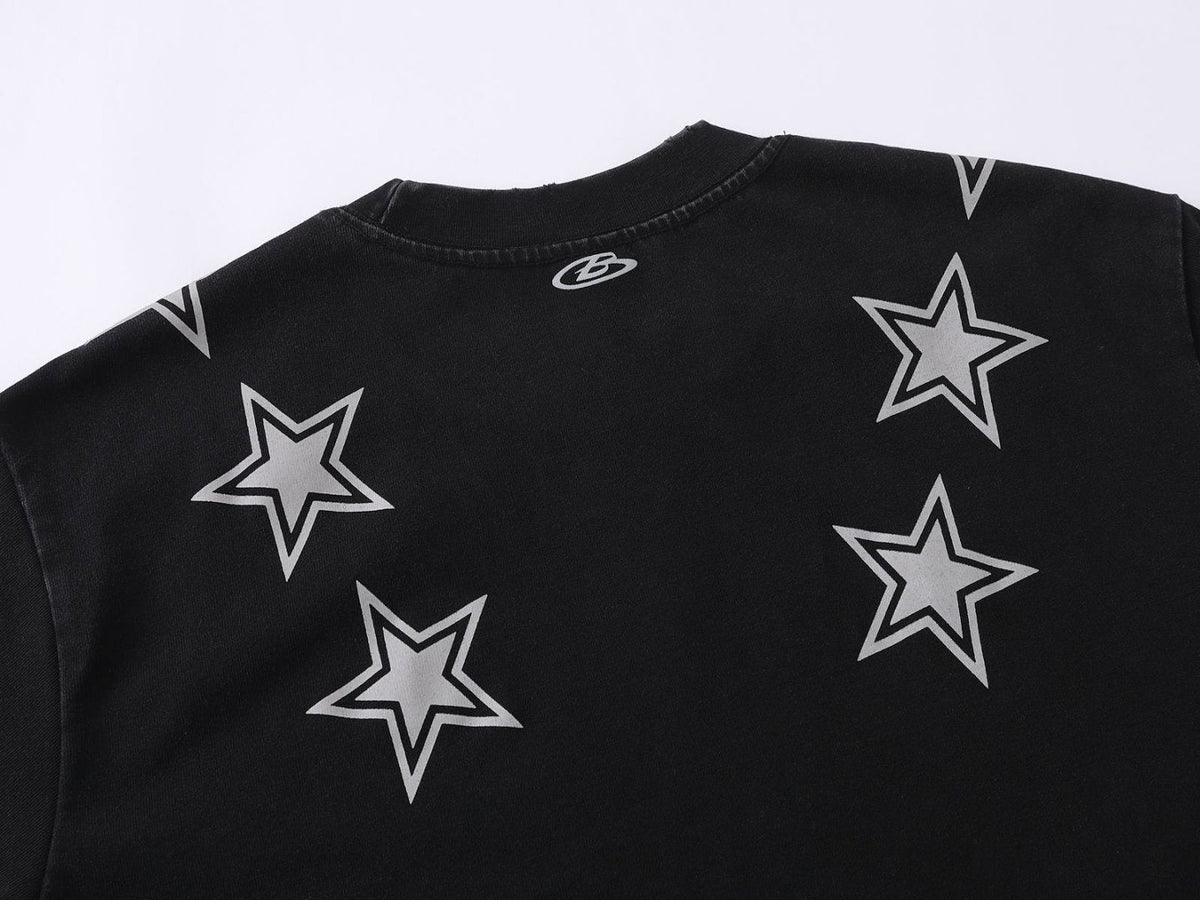 DAXUEN Oversized short-sleeved T-shirt with star graphics