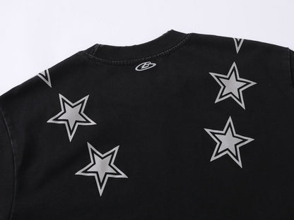 DAXUEN Oversized short-sleeved T-shirt with star graphics