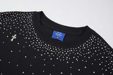 DAXUEN Embellished crew neck T-shirt in black and white