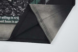 DAXUEN Faded wash crew neck t-shirt with graphic print