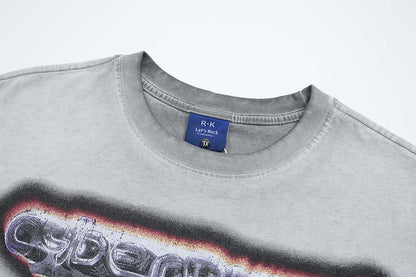DAXUEN Short-sleeved loose-fit T-shirt with cyberpunk graphics