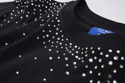 DAXUEN Embellished crew neck T-shirt in black and white