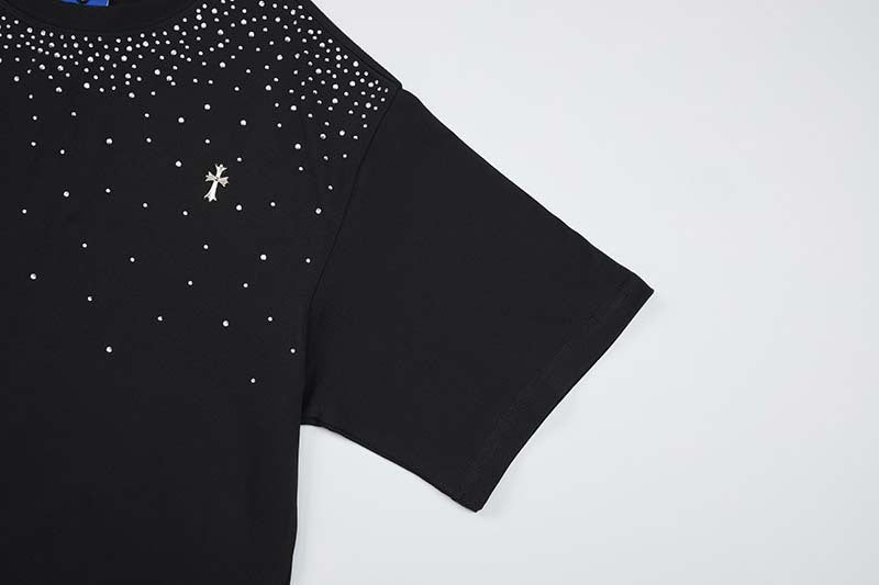 DAXUEN Embellished crew neck T-shirt in black and white