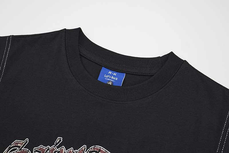 DAXUEN Layered T-shirt and vest set with graphic design