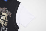 DAXUEN Layered T-shirt and vest set with graphic design