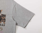 DAXUEN Loose-fitting crew-neck t-shirt with dog print