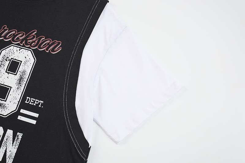 DAXUEN Layered graphic t-shirt and sleeveless vest combo