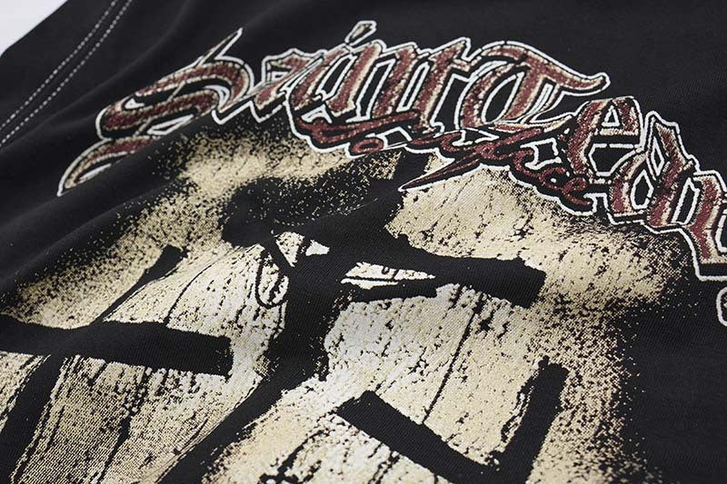DAXUEN Layered T-shirt and vest set with graphic design