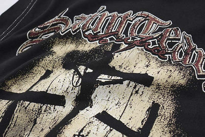 DAXUEN Layered T-shirt and vest set with graphic design