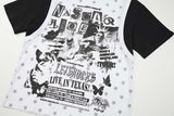 DAXUEN Layered top featuring graphic print vest over t-shirt