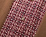 DAXUEN Color-block plaid short-sleeve collared shirt